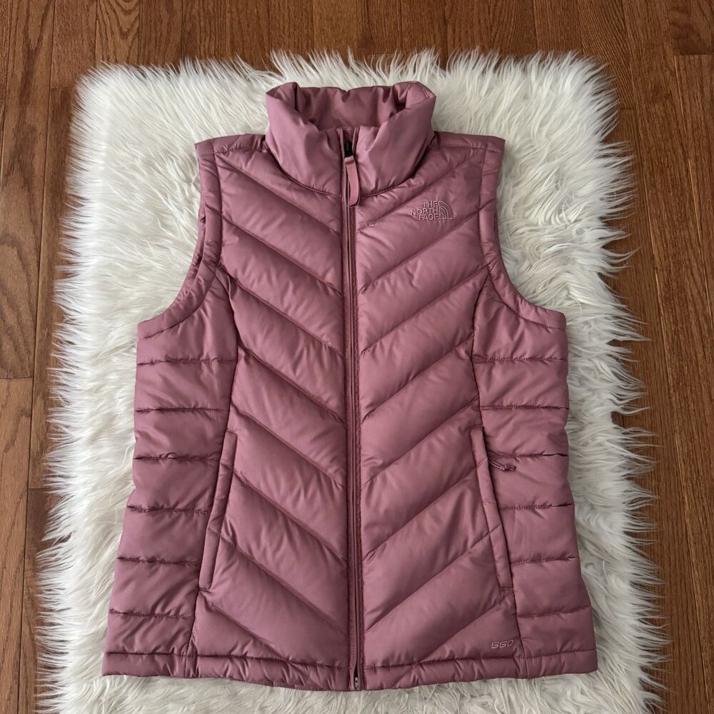 The North Face Puffer Vest Women’s Medium 550 Down Insulated Pink Outdoor Zip